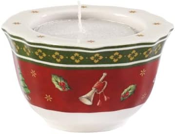 Villeroy & Boch 14-8585-3997 Portavelas de té Toy's Delight, para Navidad, 4 cm, en Festivo Embalaje de Regalo, Porcelana, Rojo, 27.5x14.0x8.0 cm
