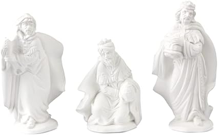 FUNNY CUP Reyes de Oriente de escayola con Altura máxima de 15 cm. Ideal para decoración y Manualidades. Reyes Magos para Navidad Nacimiento