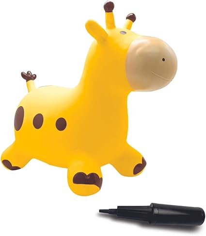 Lexibook- Jirafa Hinchable, Juego de Rebote, Interior y Exterior, Bomba Manual incluida, Plásticos Seguros y Resistentes, Color Amarillo, Medium (BG050GI)