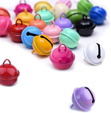 Vasemele 45 Piezas Cascabeles de Colores Cascabeles de Metal cascabeles pequeños Cascabeles navideños Cascabeles Manualidades Cascabeles Metal Colores Multicolor Campanas Metálicas