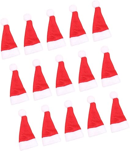 Mini gorro de Navidad para botella de vino, cubierta de 70 piezas, gorro de Papá Noel, cubierta de fieltro, soporte para cubiertos, muñecos, ropa, embalaje de decoración navideña para mesa