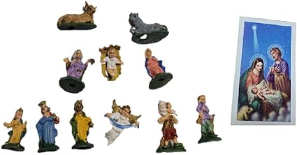 BLUSUPERSHOP 11 pastores de 3 cm de alto plástico con natividad María Jesús, José Rey Magos Ángel, etc. Pastores Belén S. G. ARMENO recibe un Santino NATIVIDAD