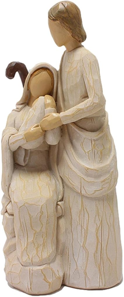Luckyki Navidad Moderno, Juego Figuras Belén Resina, Nacimiento Belen Navidad, Figuras Navidad, Belén Figuras, Decoración Navidad para el hogar Oficina y jardín