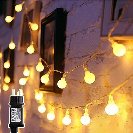 Yinuo Mirror Guirnalda Luces 10m 70Led, Cadena de Luces Blanco Cálido 8 modos, IP44 Impermeable, Decoracion para Navidad, Festivales, Bodas, Cobertizos, Patios, Jardines, Pérgolas, Bajo Voltaje 31v 