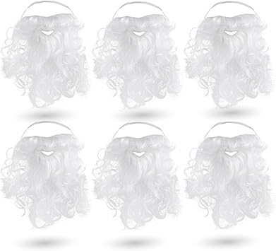 TK Gruppe Timo Klingler 60 barbas de Papá Noel, color blanco y blanco, para disfrazarse de Papá Noel, Papá Noel, Navidad