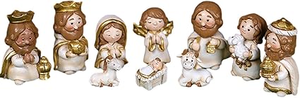 Luckyki belén Navidad, 10 Piezas Pesebre Navidad Resina, Nacimiento Belen Navidad, Figuras Belén Navidad, Belén Figuras, Decoración para hogar Oficina Iglesia Escuela