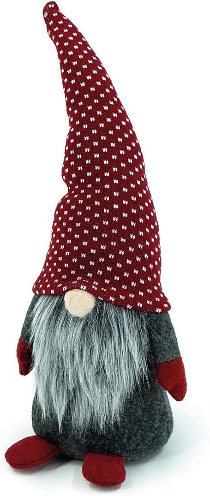 Bambelaa! Figura decorativa de gnomo con barba, decoración navideña, gorro rojo, interior de fieltro, algodón, 25 cm