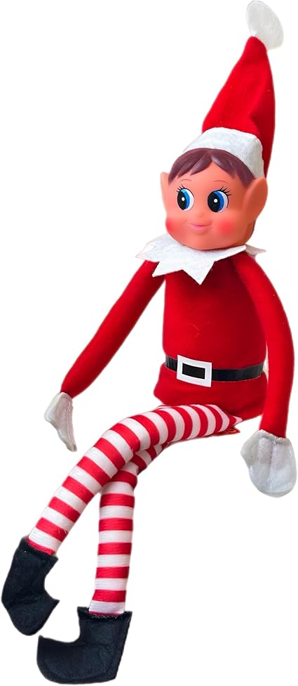 GLOW Wholesale- Well Stuffed Toys Santa Divertida Figura de Elfos Que se comportan Mal con Cuerpo Suave y Cara de Vinilo, Color Elvie (niña) (13452)
