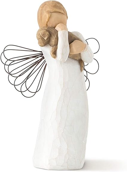 Willow Tree Figura de ángel con Perro, Home & Navidad Deco, Enesco