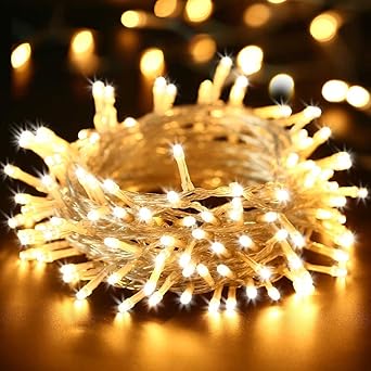 BrizLabs 22m 200 LED Cadena de Luces, LED Luz Cadena Ligera Navidad Impermeable Exterior Guirnalda Luminosa con 8 Modos, Decoración Interior para Casa Jardín Balcón Fiestas (Blanco Cálido) 