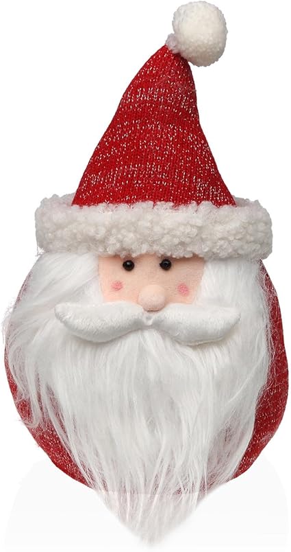 Versa Sujetapuertas Papa Noel, Medidas (Al x L x An) 18 x 16 x 28 cm, Color Blanco