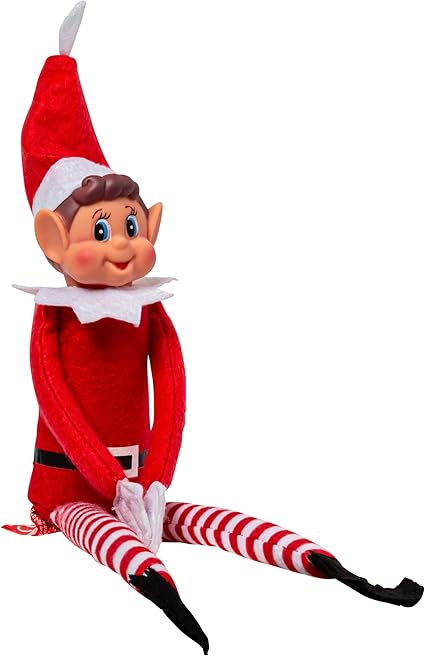 Elves Behavin' Badly- Elf Papá Noel Elfo de Vinilo Suave de Pierna Larga con Sombrero y Etiqueta, Color Rojo, 48 (PMS International 13056)