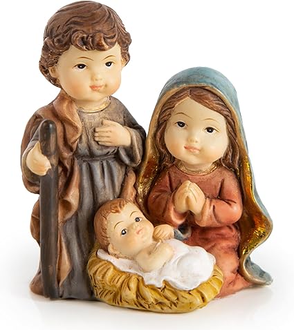 Logbuch-Verlag Nacimiento belén Miniatura de Aspecto Infantil Minimalista María José y el niño Jesús 7 cm - Pesebre decoración de Navidad