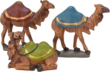 Aries Boutique Juego DE 3 Camellos DE 9,7 cm: Adornos navideños, 3 Camellos, pequeñas Figuras religiosas, 3 Camellos sabios.
