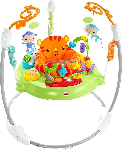 Fisher-Price Saltador Animalitos de la Selva, Producto para Bebés, Con Música, Luces, Sonidos y Accesorios, Regalo para Bebés de 6 o más Meses, Tigre, 1 Unidad (Paquete de 1)