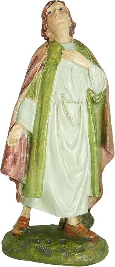 Ferrari & Arrighetti Figuras Belén: Pastor asombrado - Colección Martino Landi para Nacimiento de 12 cm