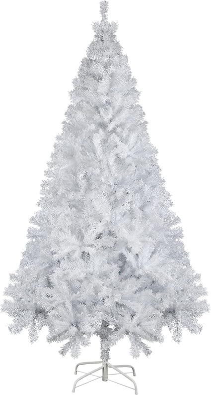 SALCAR Arbol de Navidad Blanco Artificial 210 cm, Árbol de Navidad Nevado con Guantes y 1025 Puntas de Rama, Pino de Navidad con Soporte de Metal, Montaje Rápido, Ignífugo, Abeto