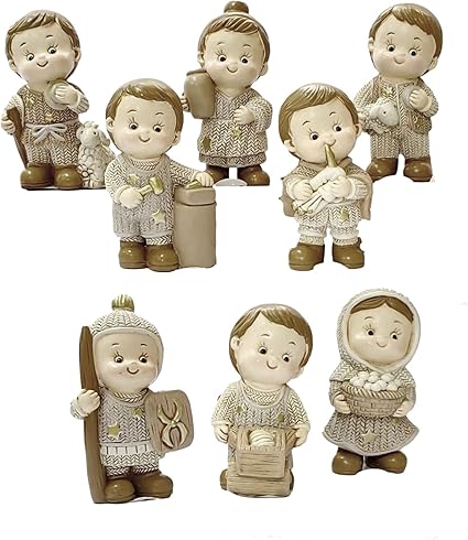PABEN, Figuras de Belén para niños, 8 piezas, de resina 6 cm