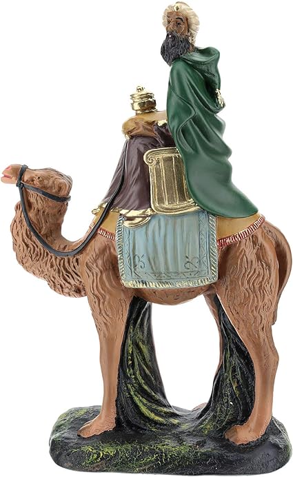 Holyart Rey Mago Moreno con Camello belén Arte Barsanti 20 cm