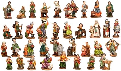 Set 36 figuras de Belén de resina de 7 cm de Paben