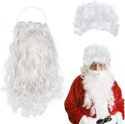 LOVEXIU Barba Papá Noel, Decoración Navideña Barba, Gafas Papá Noel Nikolaus Papá Noel Navidad Blanco para Halloween Navidad Día de Acción de Gracias Regalos de Adorno