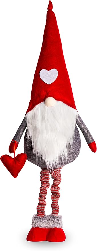 SASKA Gnomo Navidad Telescópicas, 83/128 cm, Elfo Navidad Muñeco, Decoracion Navidad, Elfos Navideños, Gnomos Navideños, Decoracion Hogar