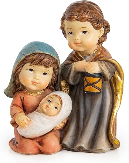 Logbuch-Verlag Pequeño Nacimiento en Miniatura con Las Figuras de josé, maría y el niño jesús 7 cm - belén Pesebre decoración Navidad