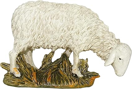 Ferrari & Arrighetti Figuras Belén: Oveja pastando - Colección Martino Landi para Nacimiento de 10 cm
