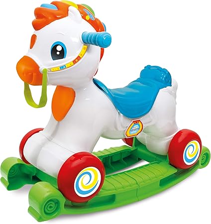 Clementoni- Baby Caballo Martino el Cavallino Cabalga, Balancín, Aprende, Single, Multicolor, 32,50 x 60,50 x 56,00 cm (17255)