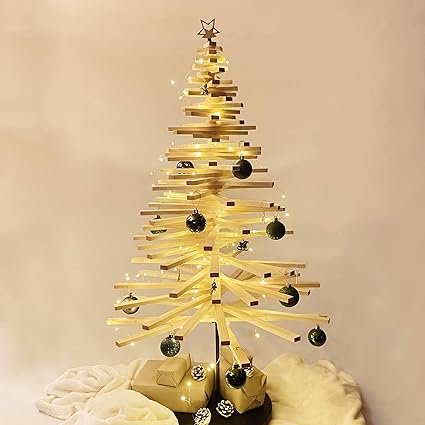 Árbol de Navidad de Madera de Pino 100 cm- Decoración de Navidad