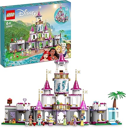 LEGO Disney Princess Gran Castillo de Aventuras, Ariel, Vaiana, Rapunzel, Blancanieves y Más, Juguete Construcción, Regalos para Niñas y Niños de 6 Años o Más 43205