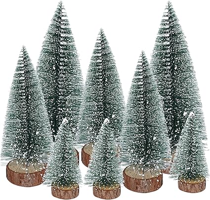 SLFYEE 8 Piezas Árbol De Navidad Artificial Mini Abeto Decoración De Mesa De Navidad Pequeño Árbol De Navidad Árbol De Navidad Falso 10/15/20 Cm
