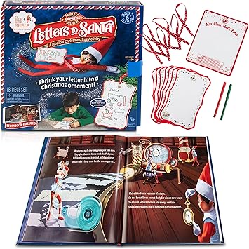 The Elf on The Shelf: Cartas a Papá Noel, envía Listas de Navidad encogidas a Papá Noel a través de tu Elfo, Juego de Regalo de 20 Piezas Que Incluye Papel mágico de Navidad, Prensa de la Sra. Claus,