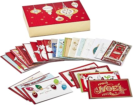Hallmark - Surtido de tarjetas de Navidad hechas a mano, color Navidad.